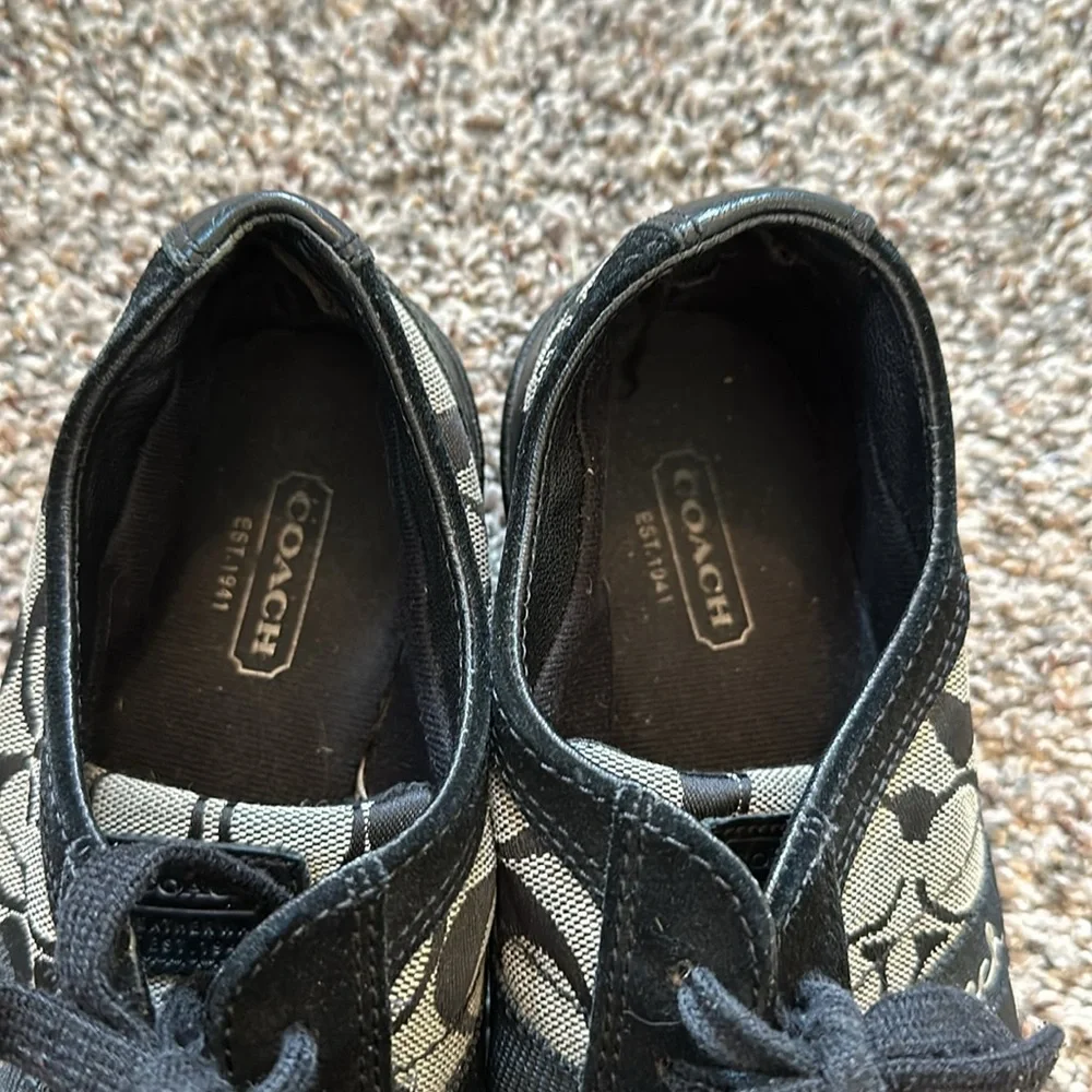 Coach Signature Women's Baylee Sneakers Shoes Black Size 8.5 Used Condition - Picture 2 of 5